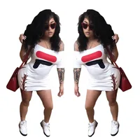 

YH5001 2019 spring clothes sexy women suede bandage dresses