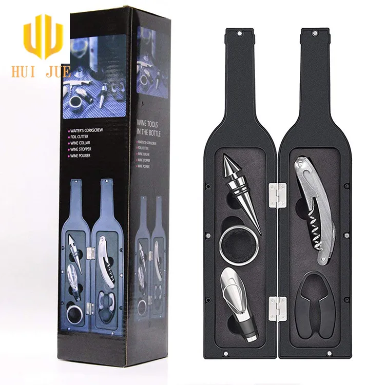 

China Factory Directly Sell Wine Bottle Gift Opener Gift Set For Wine Lover, Black