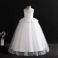 

European Style Lace Princess Dress New year's red girl Prom Evening Dress Beaded children's Birthday Dress for 6 Years