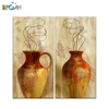 Large hand-painted contemporary art oil painting cheap flower vase painting designs