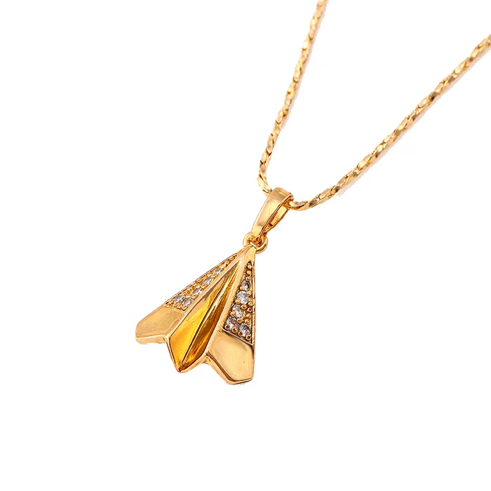 

31447 Xuping new arrival popular triangle shape pendant superstar gold accessories women jewelry