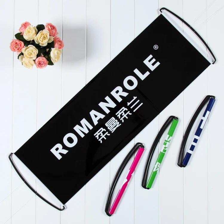 
Promotional Advertising Hand Scrolling Banner Hand Held Retractable Fan Banner 