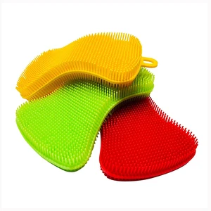 Image of Peddy Hot Selling Kitchen Dish Washing Food Grade Silicone Sponge Scrubber