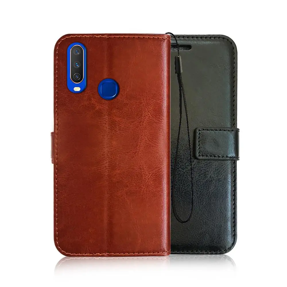 

Book Wallet Flip leather Case for Vivo Y15 Cell phone cover Pouch, Black;white;blue;purple;red;pink;ect.