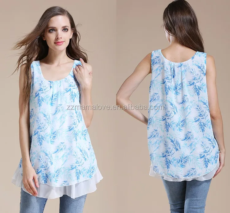 

MamaLove Wholesale Nursing tops Sleeveless Chiffon Summer Breastfeeding clothes Pregnant Clothes