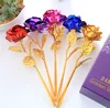 24K Gold Plated Golden Rose Flower Gold Foil Long Stem Rose Flower Handcrafted Gift & LOVE Display Base