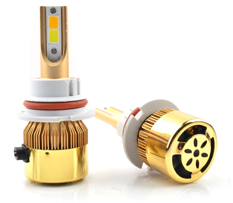 led 汽车大灯灯泡 72w 4500lm h4 led 大灯 h7 h4 h13 9005 9006 cob