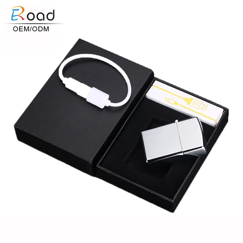 
Eroad Windproof Stepped Crossover Arc Luxury Brick pattern USB charging electronic cricket lighters 
