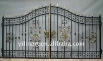Double Door Wrought Iron Main Gate Yl E050 Modern Double Door Wrought Iron Main Gate Yl E050