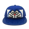 Wholesale DIY Flat Brim Iron Man kids size lego cap hat with Building blocks