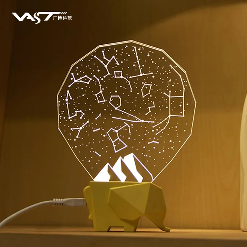 Promotional usb led night light, starry star decoration usb led night light VLL-002