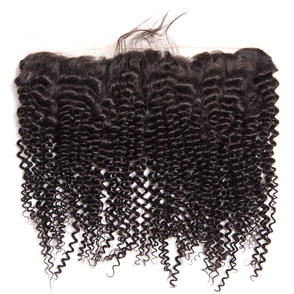 

Full Thick End 13X4 Hair Bleach Knots Natural Hairline Kinky Curly Lace Frontal