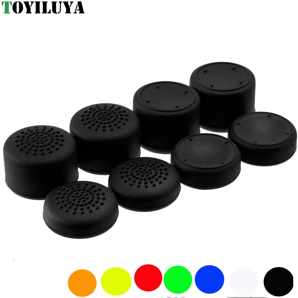 

Rubber Silicone Cap Thumbstick Thumb Stick Cover Case Skin Joystick Grips for PS4, Black white blue red orange yellow green
