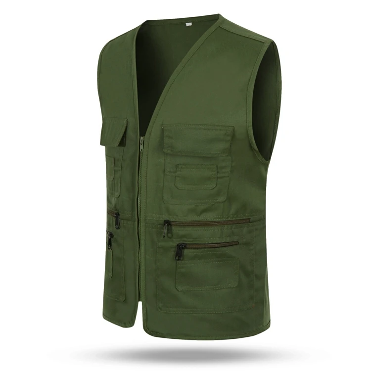 

Custom designs newest hot sales outdoor men's multi pocket photography vest fishing cotton vest