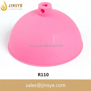 Pendant Light Modern Big Canopy Round Pink Plastic Silicone