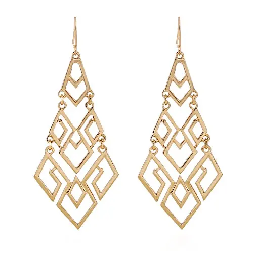 

Women's Chandelier Drop Earrings Gift Wrapped Fashion Gold Cutout Tiered Dangle Drop Earrings