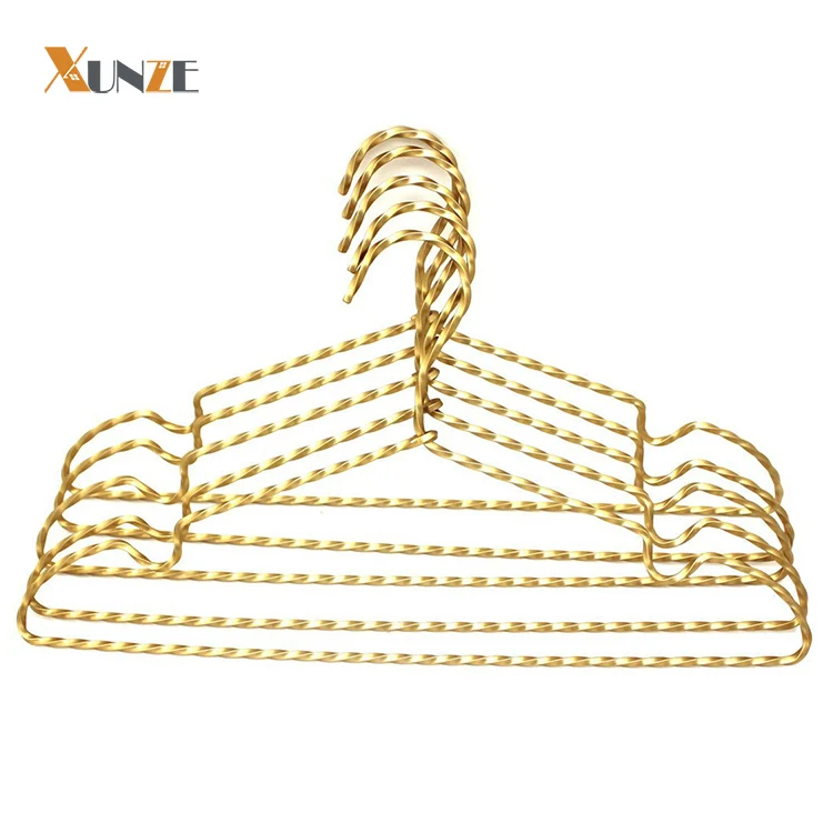Heavy duty double gold metal wire coat hanger