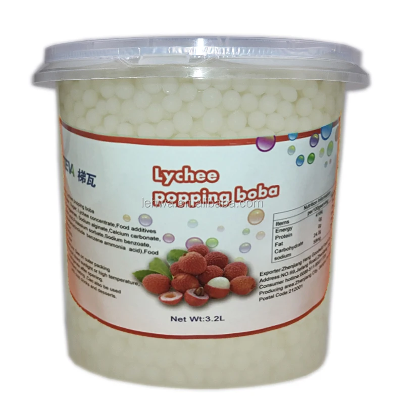 Popping Boba Bubble Tea Ingredients Lychee Flavor Buy Lychee