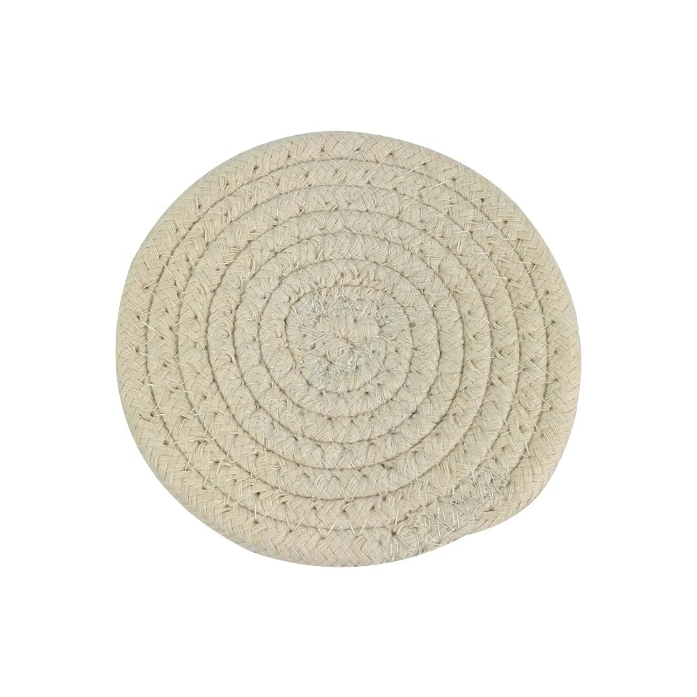

ICEBLUE HD Beige Cotton Woven Rope Kitchen Mat Wine Bottle Coaster Cup Mat