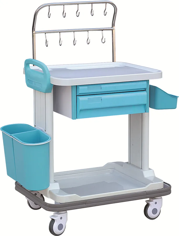 Hot sales mobile ABS medical equipment IV medicine treatment crash trolley cart hospital furniture