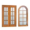 American aama nfrc pine larch wood IGCC glass grill design fixed corner windows double french push out window