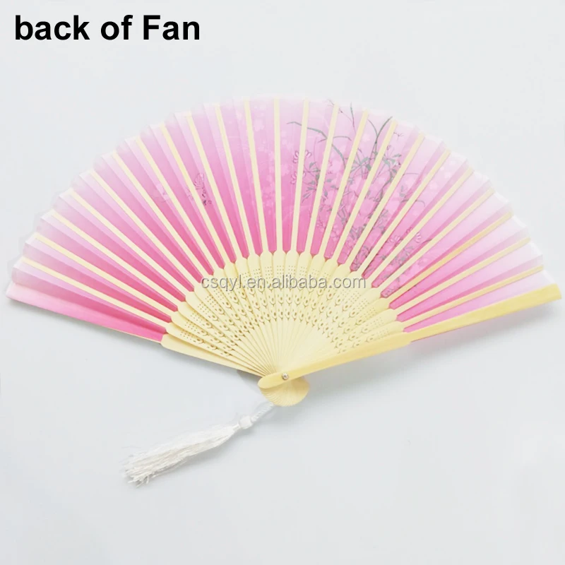 Wholesale Hand Fan Stock - Folk Art Flower Designs Bamboo