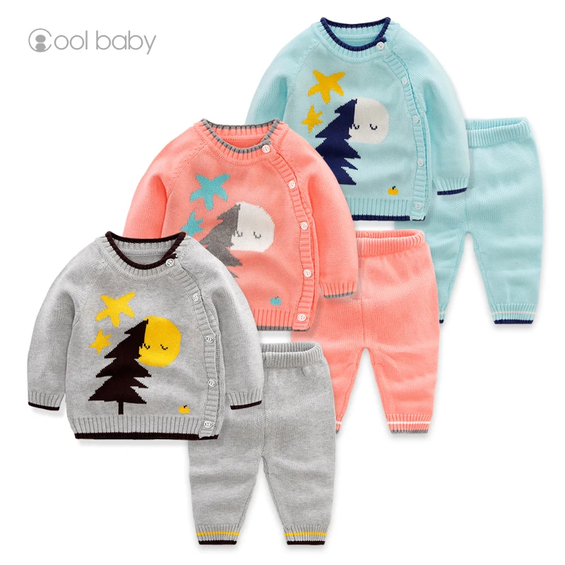2019 Baby cartoon smiley sweater suit