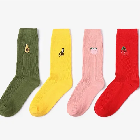 

Ulzzang Harajuku Funny Cool fruit Young Girls Socks Art Fashion Cotton Hipster Cartoon Colored Korean Socks Cute Female