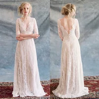 

Bridal gown unique wedding gown simple bride dress lace boho wedding dress