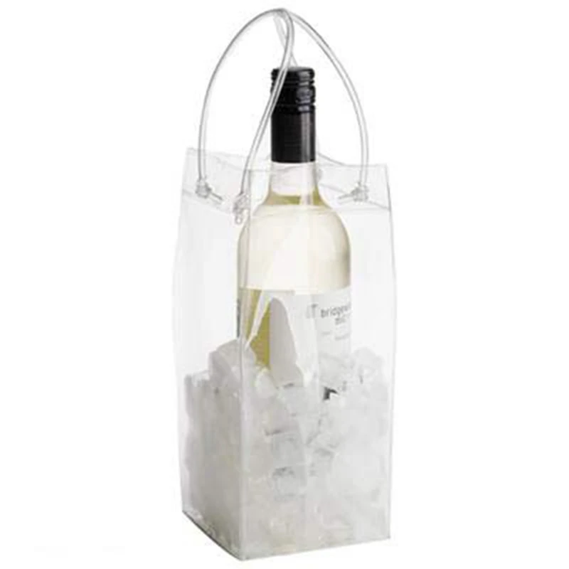 Manufacturers specialize custom transparent plastic PVC wine bag colorful fashion strong pvc wine tote shopping bag for sale