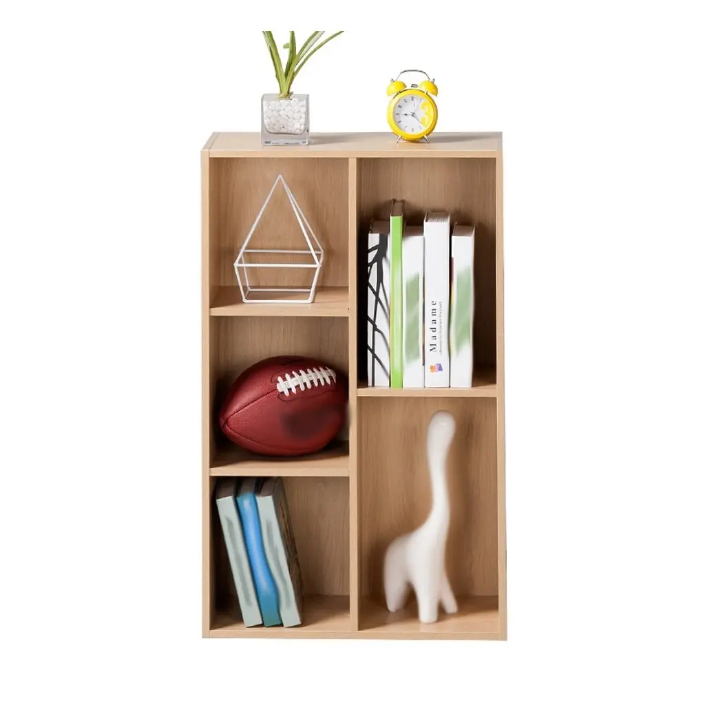 LQQGXL Storage and organization Living Room Bookcase Storage Cabinet Rectangular Wooden Bedroom Locker Five Wooden Lockers 80x23.8x50 cm