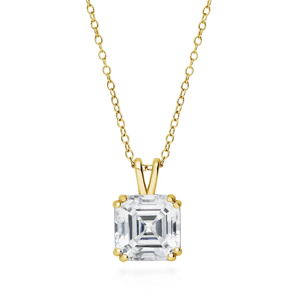 

Gold Flashed 925 Sterling Silver necklace Cubic Zirconia CZ Pendant for gift