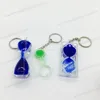 acrylic sand timer keychain water oil hourglass keyring