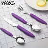 Yuefu bulk buy from China cheap price plastic stainless steel 16pcs 24pcs cutlery set