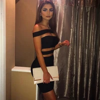 

2019 New Bandage dress in black hollow women's bandage dresses tight-fitting sexy dress