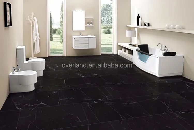 10mm large format polished porcelain tile black ceramic floor