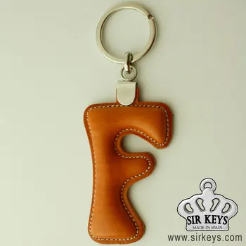 leather letter keyring