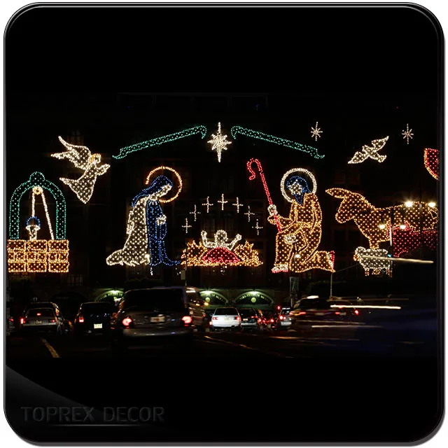Large Led Light Outdoor Nativity Set On