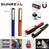 SUNREAL 3W plastic New COB led working light pen shape pocket flashlight with magnet