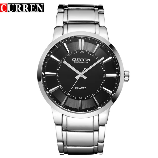 

curren famous watches japan movt quartz watch stainless steel back sport steel clock military men male luxury Metal watch strap