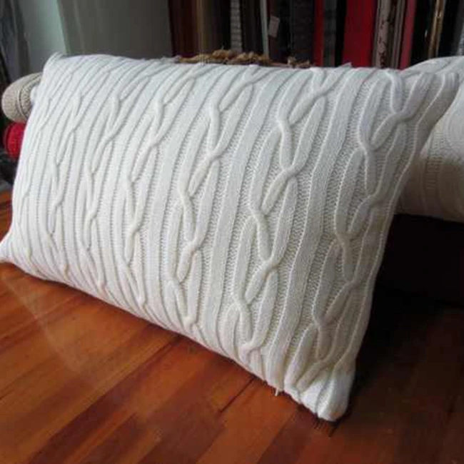 50cf98 100 Cotton 100 Acrylic 100 Wool Sweater Knitted Cushion