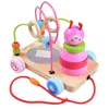 Rolimate Rolimate Wooden Educational pull Toys, Beads Maze + Pull & Push Toy Cars+ Stacking Baby Toys