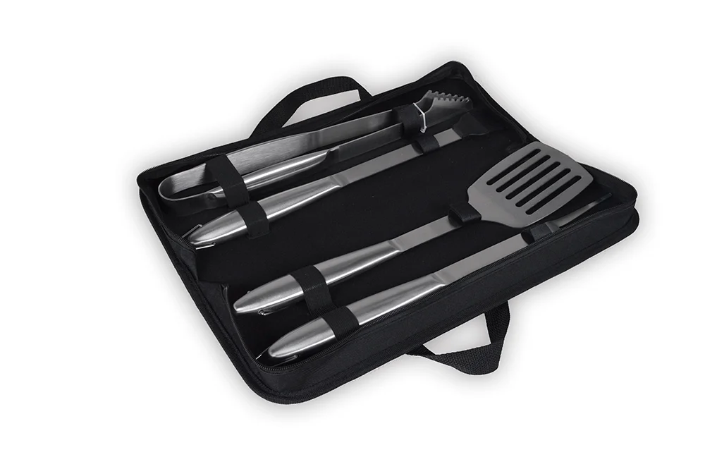 Charcoal Grill Stainless Steel 4 Pieces Bbq Portable Barbecue Tool Bag Set With Nylon Bag Buy