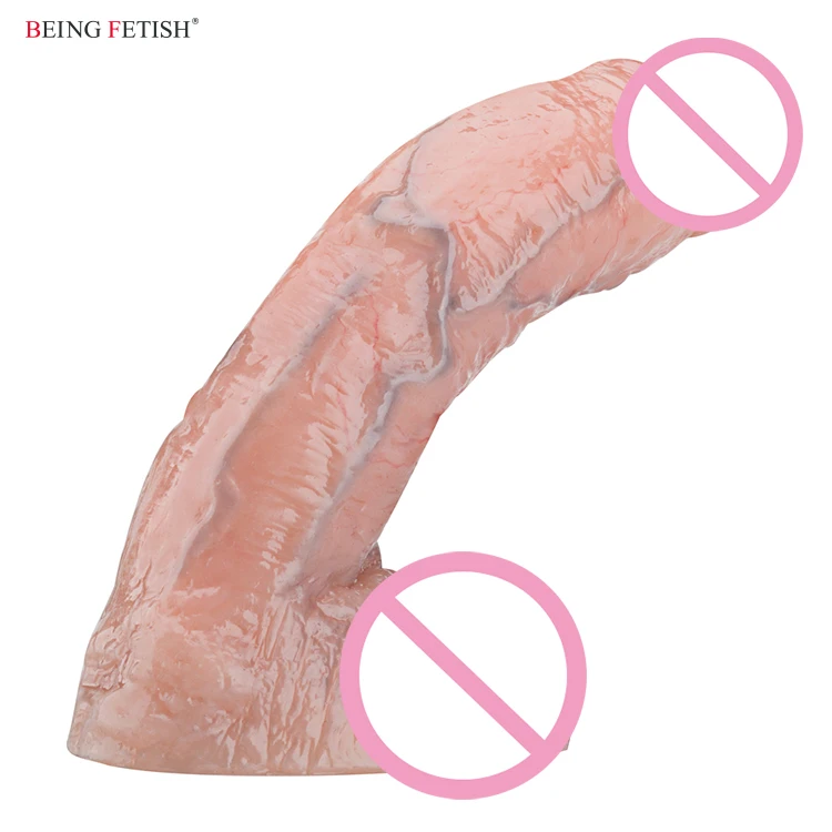2019 New Sex Toys Dual Density Cyberskin Realistic Silicone Dildo With Ball
