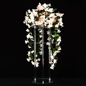 acrylic clear stand centerpiece columns vase geometric tall larger