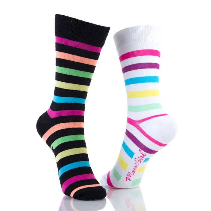Cute Crew Colorful Striped Summer Socks Womens