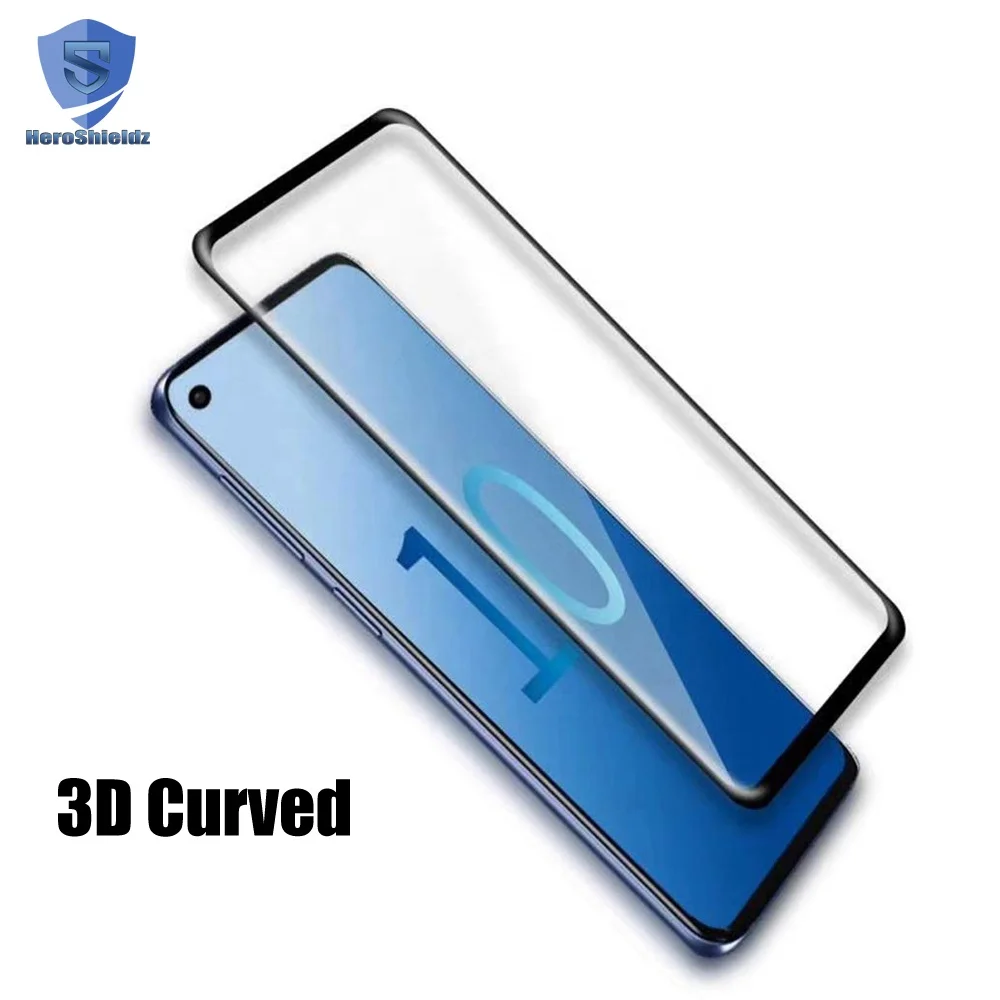 

2019 New 9H 0.2mm Ultra Thin S10 3D Curved Glass Screen Protector, Side Glue Tempered Glass for Samsung S10 Screen Protector, White/black for samsung s10 screen protector