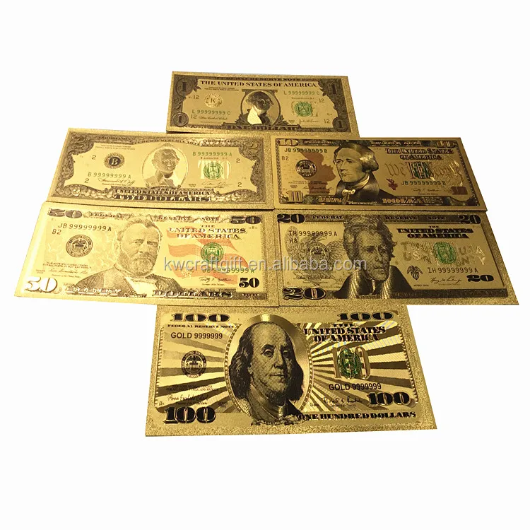 24k $100 Dollar Currency Bill Pure Gold Plated Banknote - Buy Gold ...