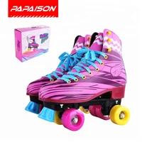 

Promotion day PU 4 wheels patines de soy luna quad roller skates