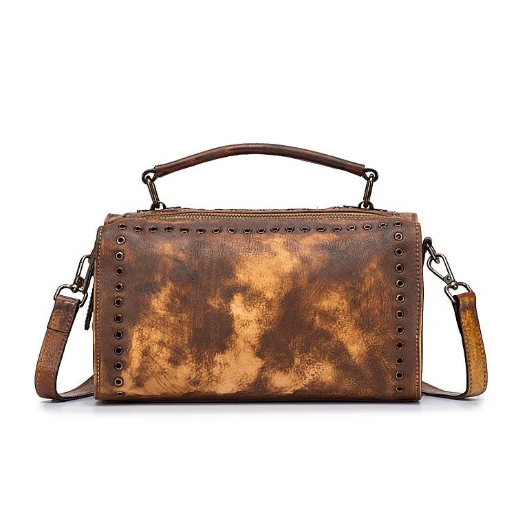 

2019 new Original hand-rubbed retro portable ladies messenger bag personality first layer leather pillow bag